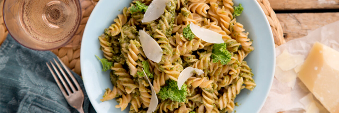 Fusilli kale walnut pesto recipe