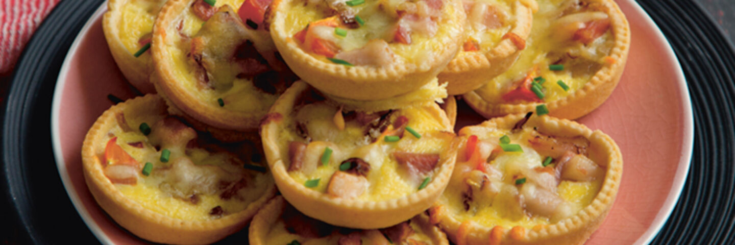 Ham sun dried tomatoes mini quiches recipe
