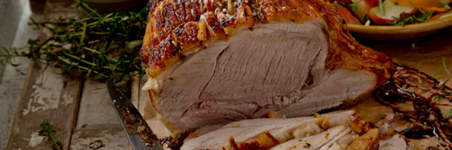 Roast shoulder pork celeriac apple parsnip recipe