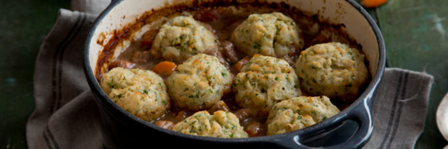 Beef beer herb dumplings