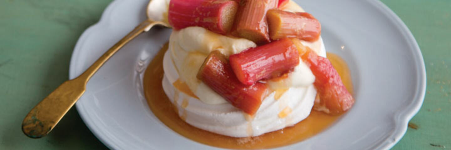 Tipperary Kitchen Meringues with Rhubarb and Orange