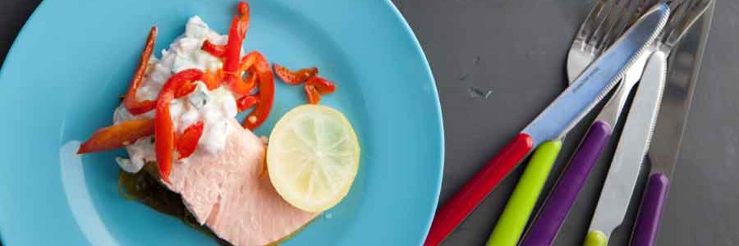 Poached salmon