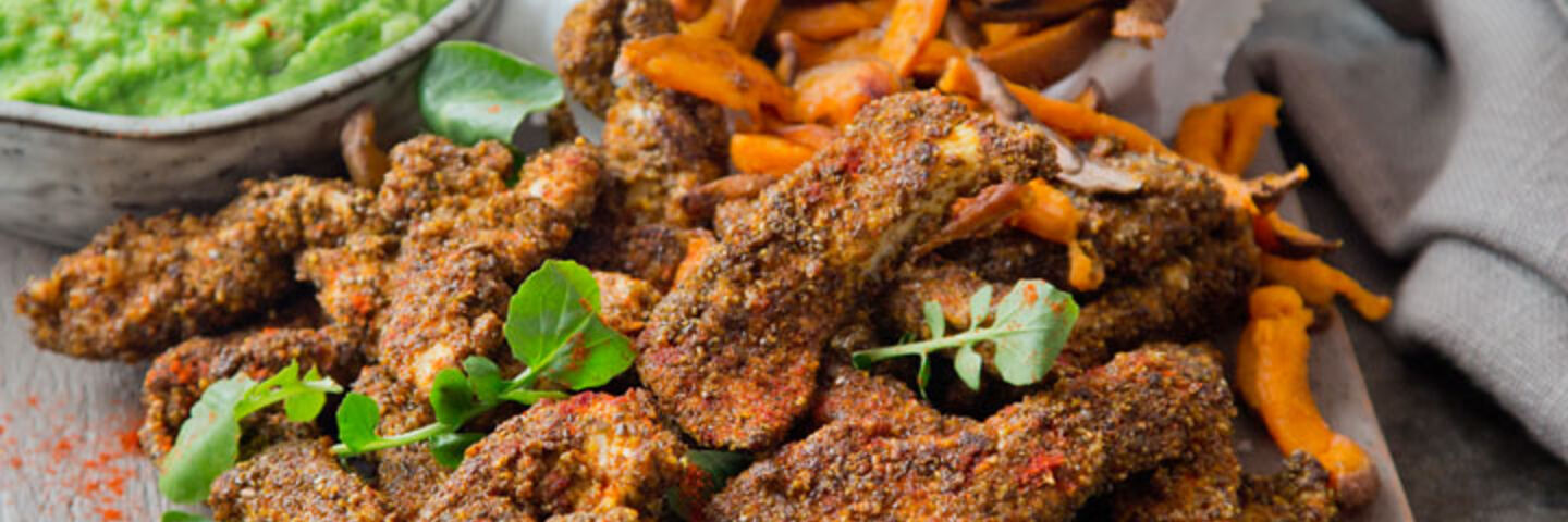 Chia Crusted Chicken Goujons