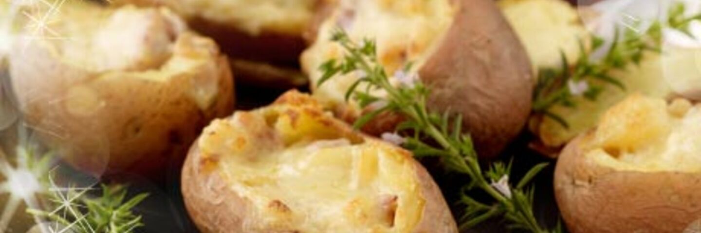 Ham Stuffed Baked Potatoes with Cheese