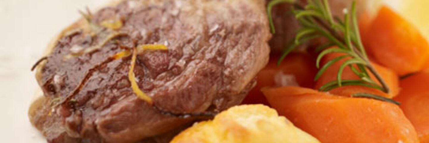 Lamb Noisettes with Lemon and Herb Jus and Duchesse Potato