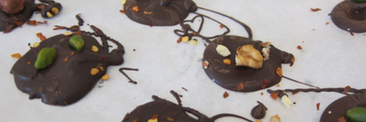 Mendiant of Nut and Chilli Chocolate Discs