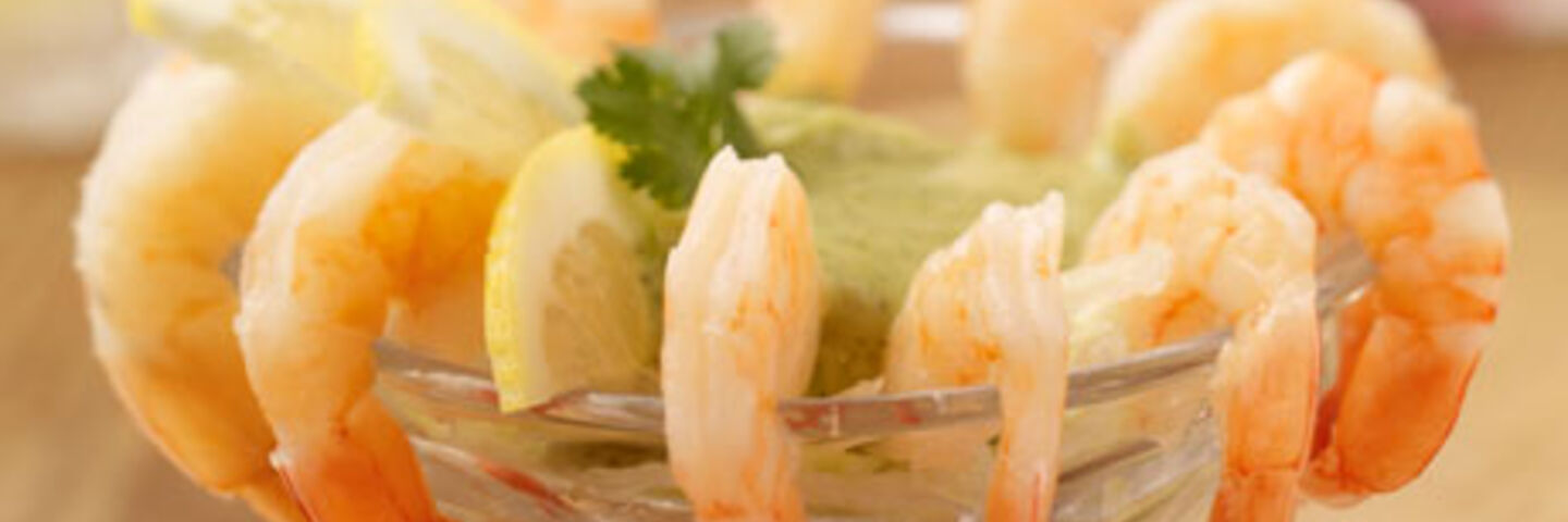 Prawns with Coriander Pesto Mayonnaise