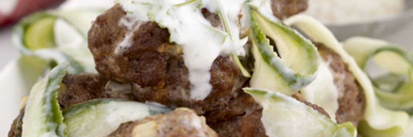 Mini Meatballs with Yogurt and Cucumber Relish