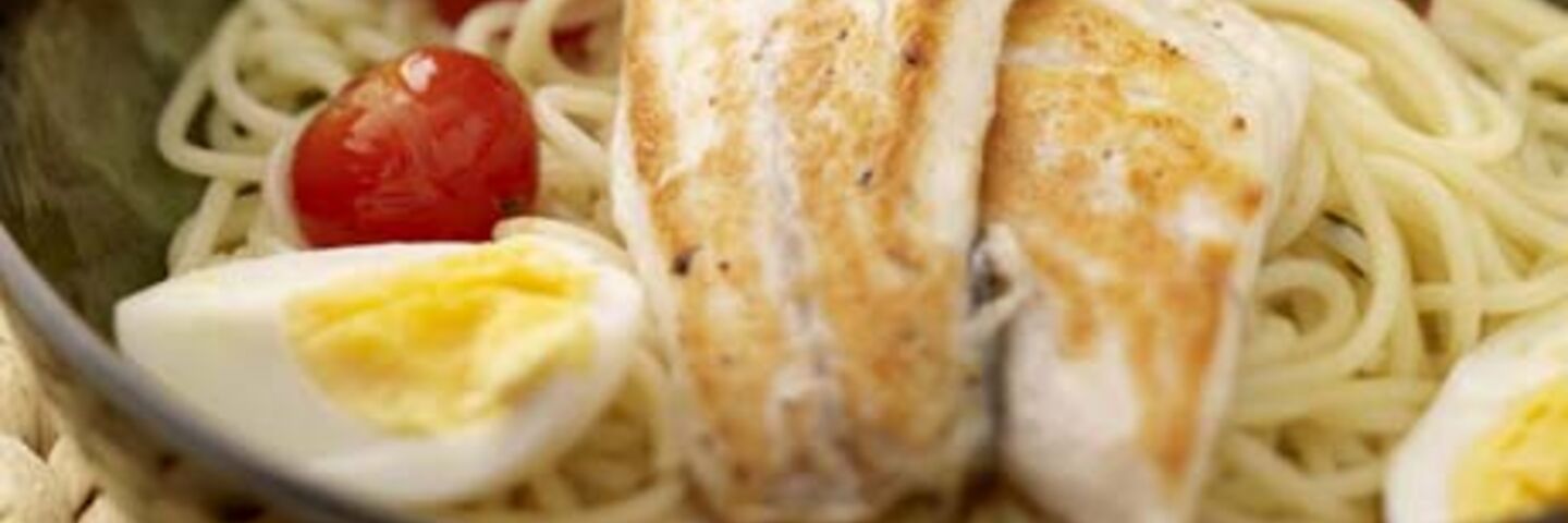 Oregano Scented Seabass with Cherry Tomato Spaghetti