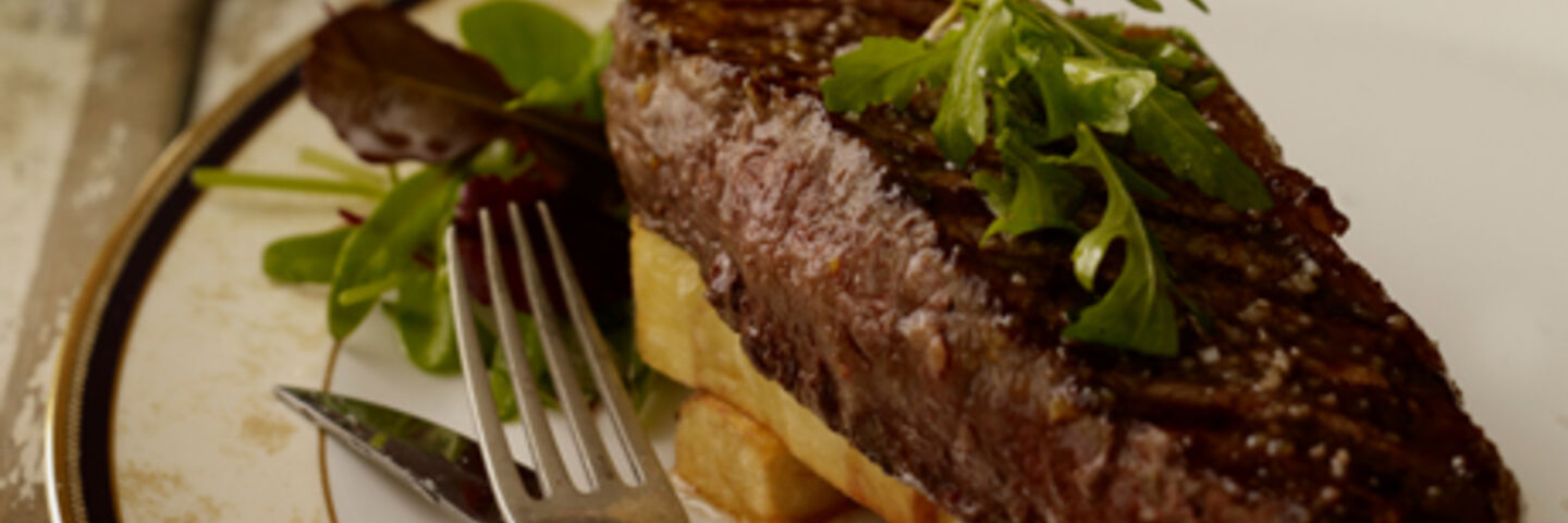 Striploin of Beef with Whiskey Marmalade & Pomme Pontneuf