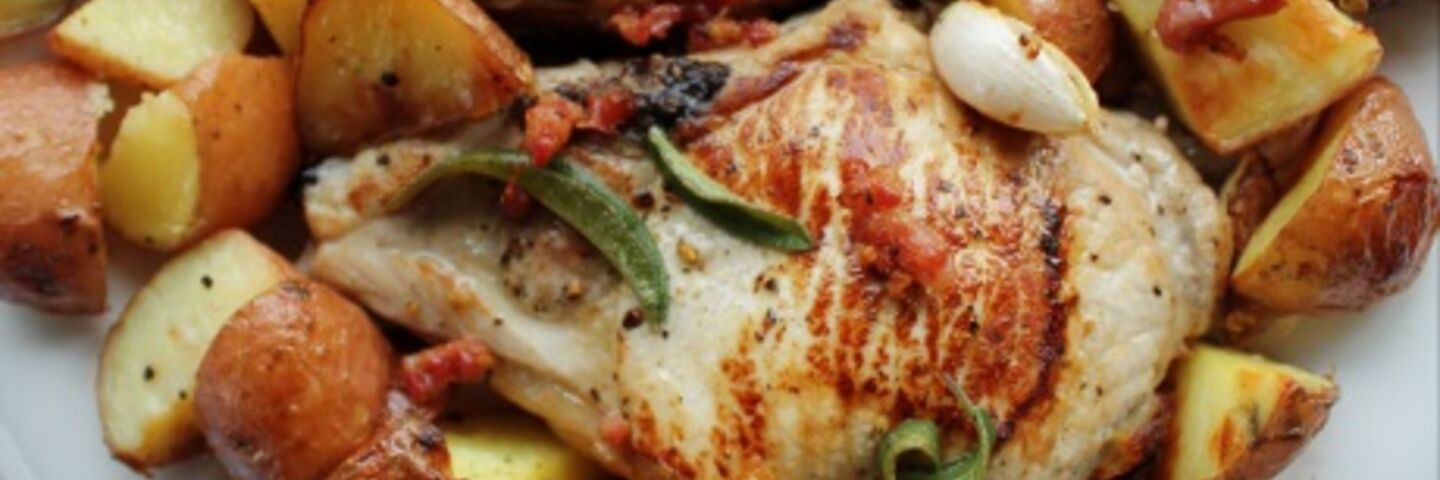 Stuffed pork chops with sage