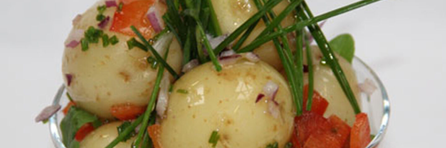 Warm Potato, Onion and Red Pepper Salad