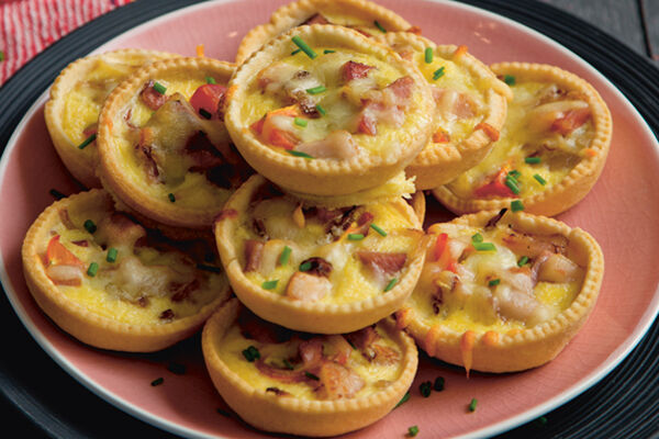 Ham sun dried tomatoes mini quiches recipe