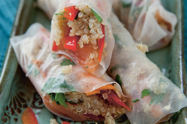 David salmon rice paper rolls