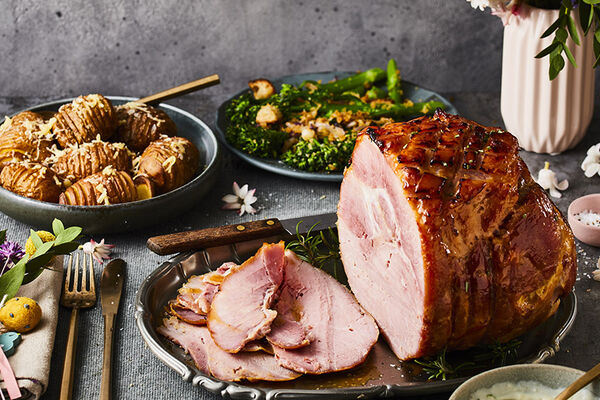 Mustard and honey glazed ham