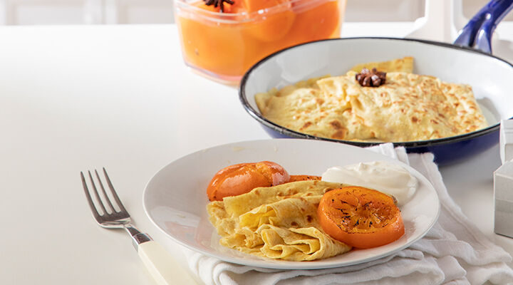 Oat crepes with clementines