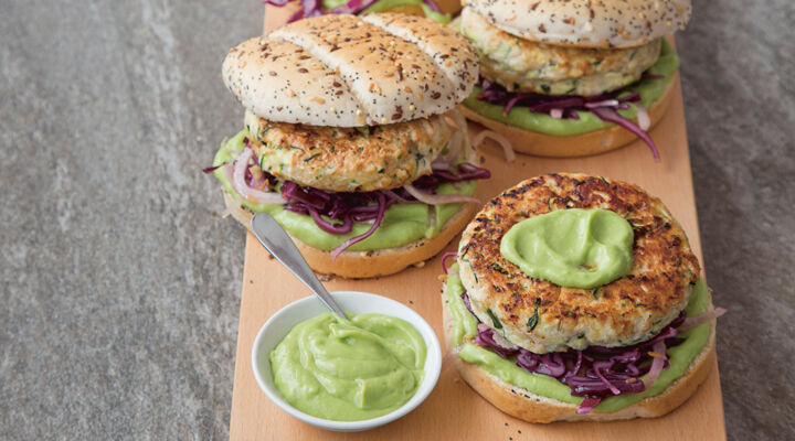 Courgette chicken fennel burgers