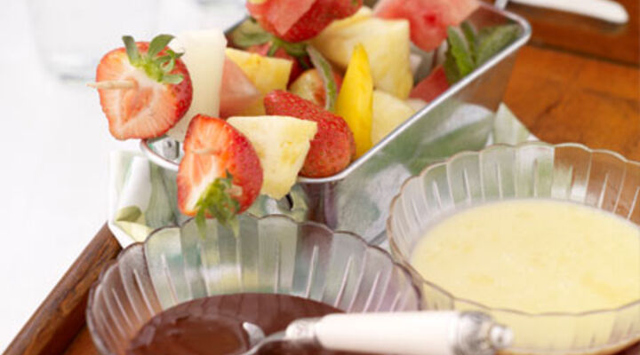 Duo of Chocolate Fondue with Fresh Summer Fruit