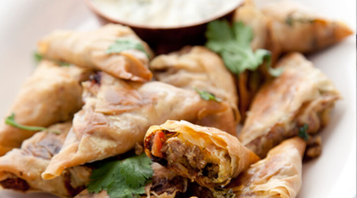 Lamb and Haloumi Mini Samosas