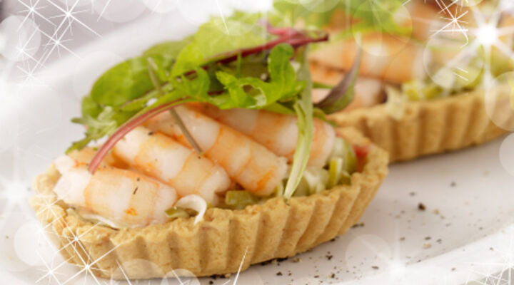 Prawn & Creamed Leek Tartlet with Parmesan Pastry