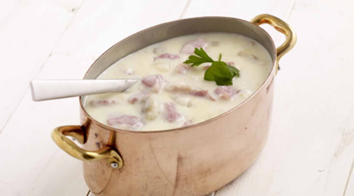 Bacon and Mushroom Casserole with Spring Onion Mashed Potatoes