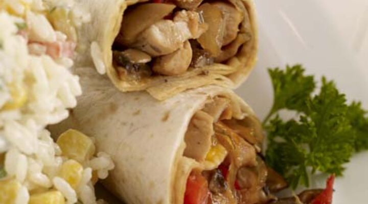 Sizzling Chicken Fajitas and Rice Salad