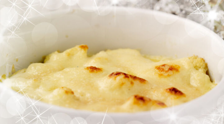 Roasted Cauliflower with Mornay Sauce