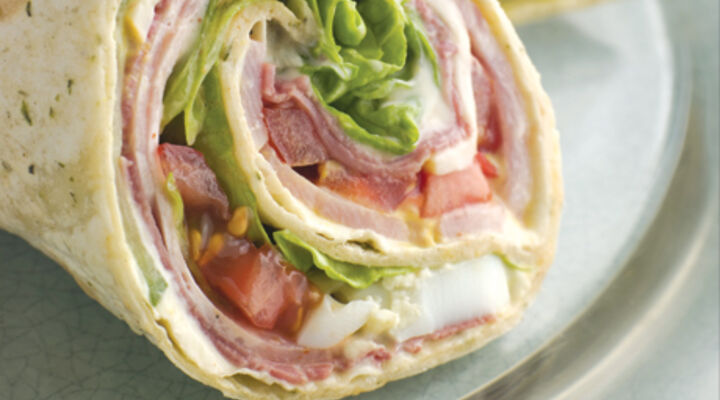 Tortilla Wraps with Ham, Cheese & Tomato