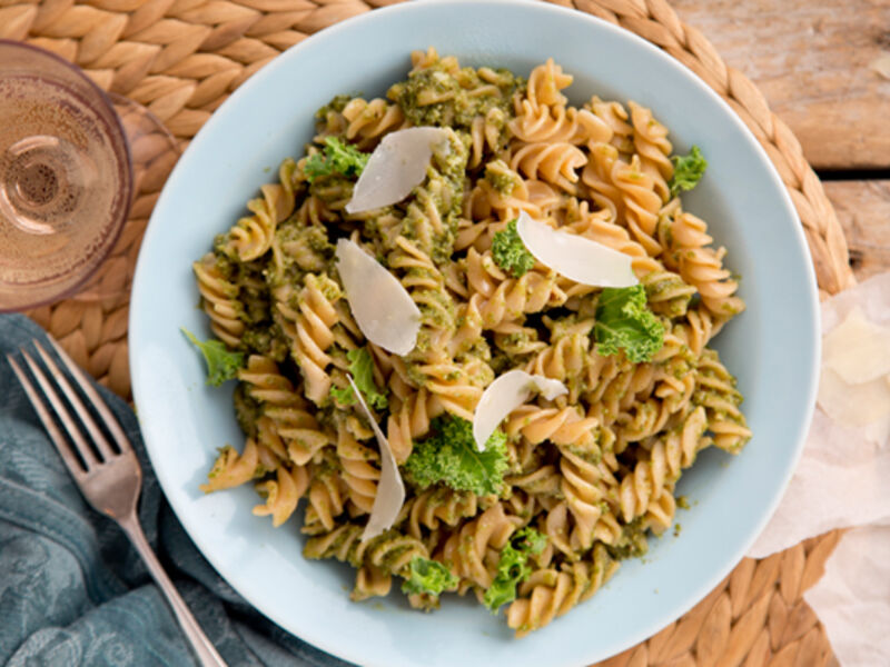 Fusilli kale walnut pesto recipe