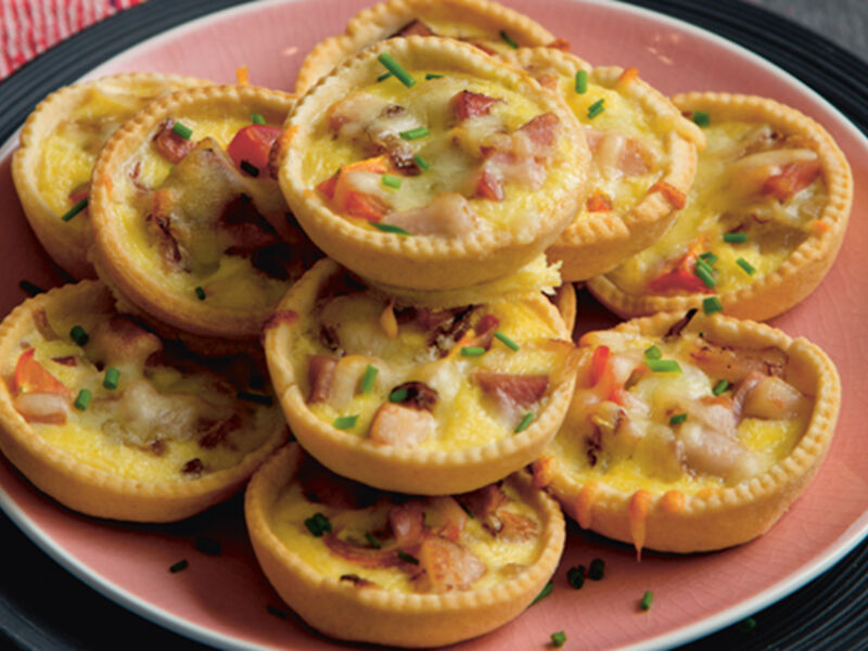 Ham sun dried tomatoes mini quiches recipe