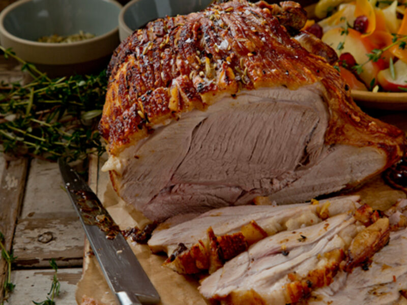 Roast shoulder pork celeriac apple parsnip recipe