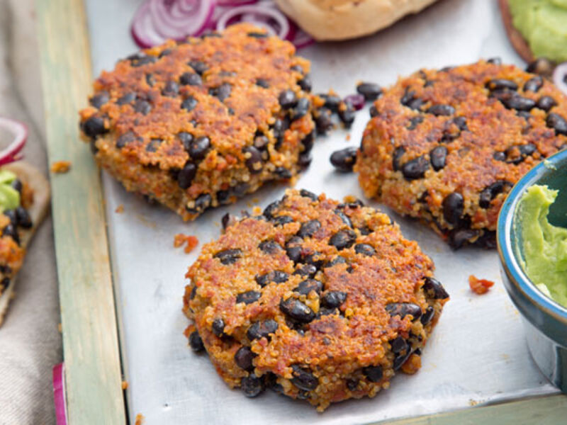 Quinoa, Black Bean And Chorizo Burger 