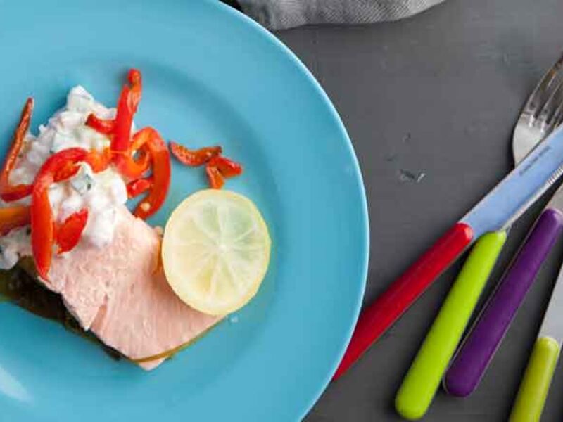 Poached salmon