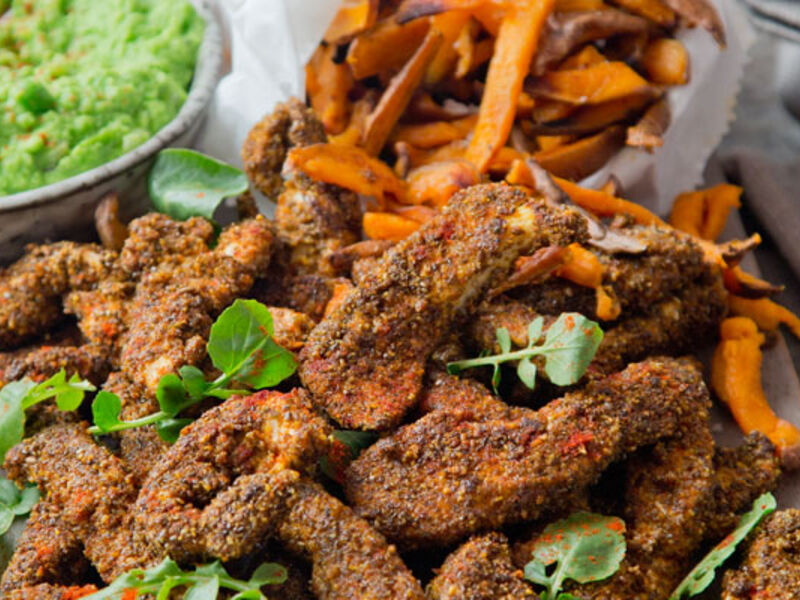 Chia Crusted Chicken Goujons