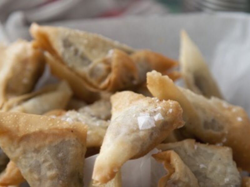 Black pudding samosas