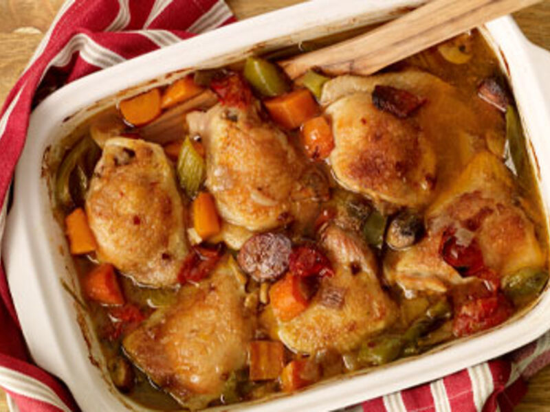 Slow Roasted Chicken & Chorizo Casserole