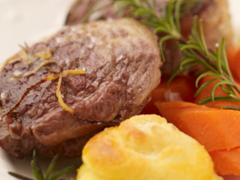 Lamb Noisettes with Lemon and Herb Jus and Duchesse Potato