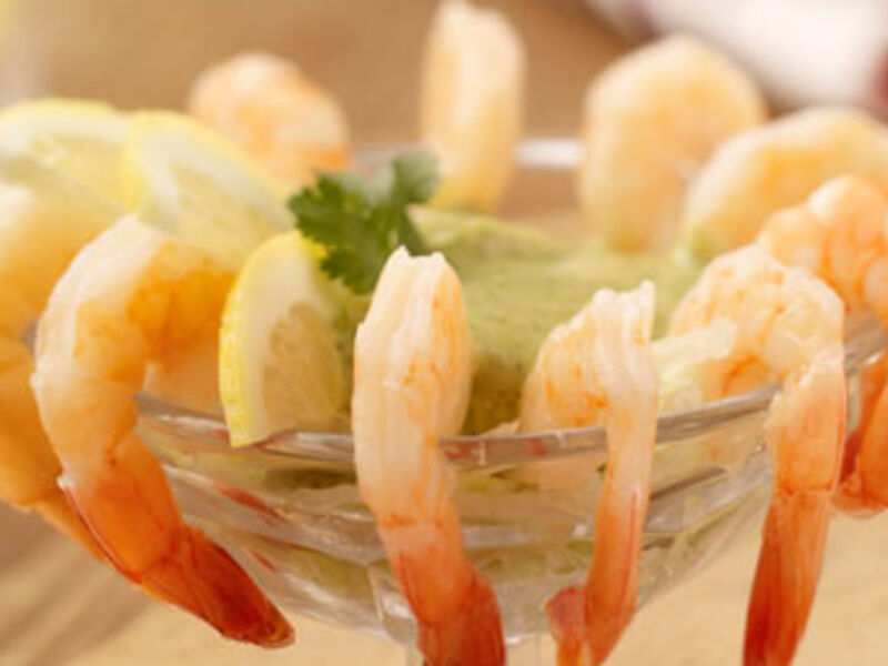 Prawns with Coriander Pesto Mayonnaise