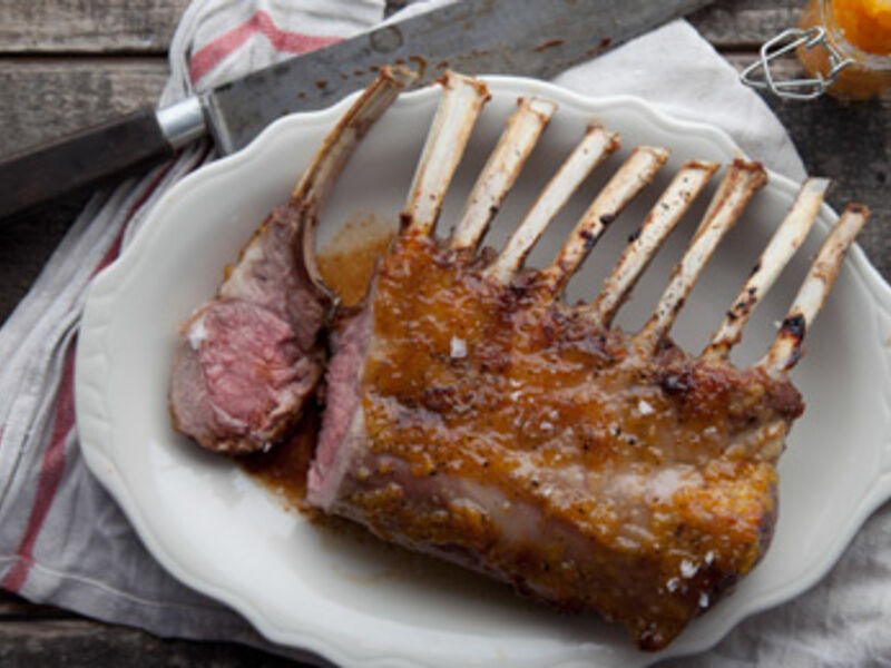 Roasted Rack of Lamb with Poitín Marmalade Crust