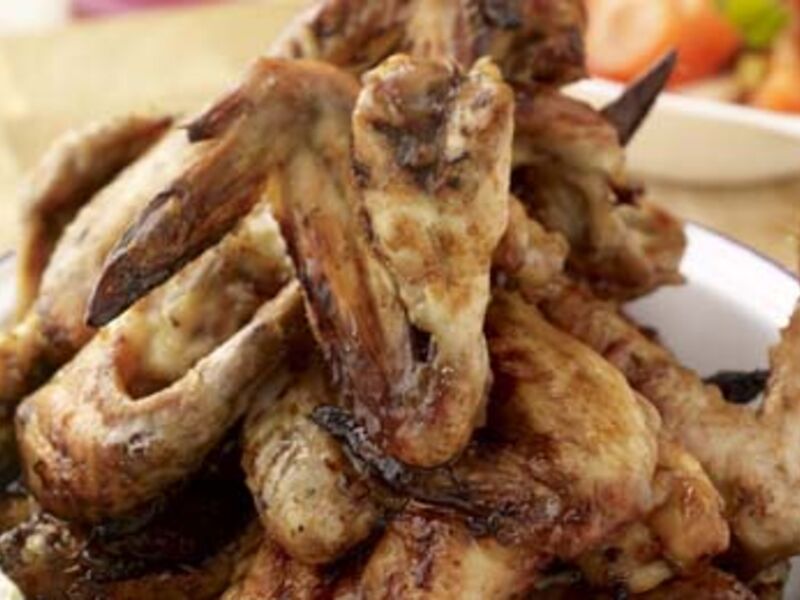 Citrus Chicken Wings with Tomato and Spring Onion Salad