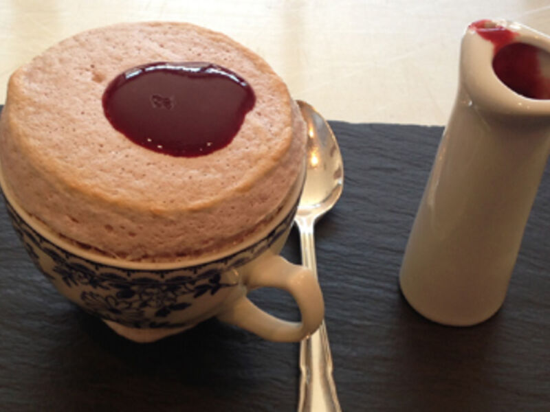 Blackberry Soufflé with Pastry Cream