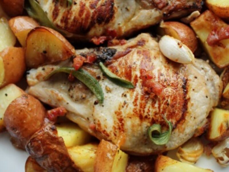 Stuffed pork chops with sage