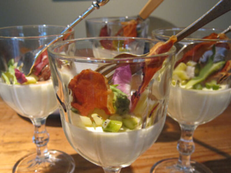 Asparagus Pannacotta with Parma Ham